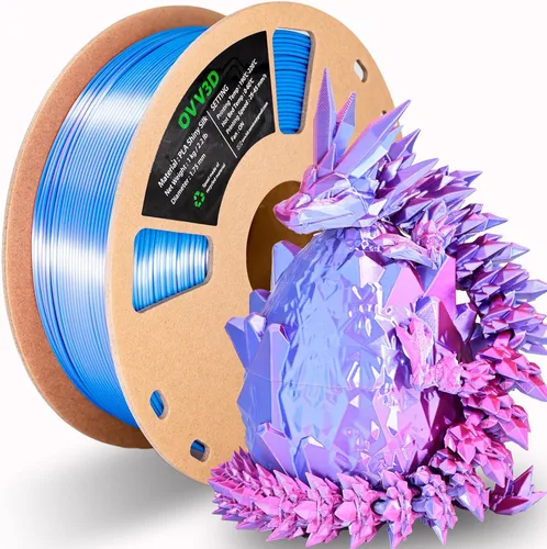 Vista 24 de OVV3D - Filamento PLA para impresora 3D de 8.82 oz x 4 bobinas, PLA Transparente Pla Multicolor