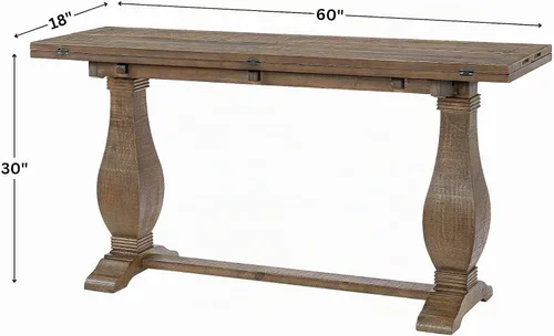 Vista 3 de Martin Svensson Home Napa Solid Wood Flip Top Sofa Table, Natural Natural recuperado
