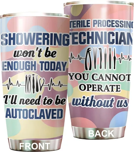 Vista 23 de Vaso estéril para técnico de procesamiento de acero inoxidable de 20 onzas, divertidos regalos tecnológicos estériles a granel para cumpleaños