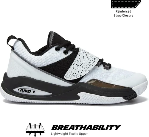 Vista 2 de AND1 Gamma 30 SS - Tenis de baloncesto para hombre interiores o exteriores calle o cancha rojo naranja y negro tallas 8 a 13