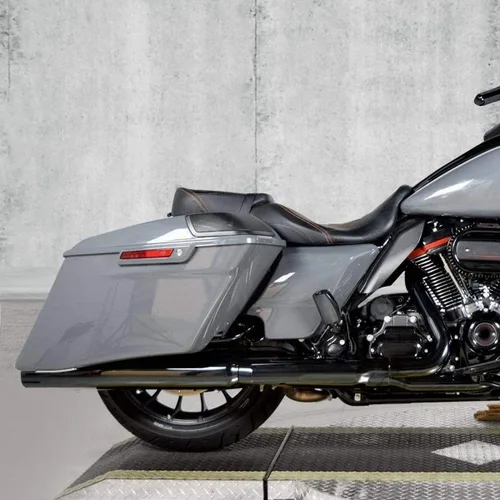 Vista 5 de TCMT Alforjas rígidas estiradas de 4 pulgadas, color gris cañonera, con baúl trasero, compatibles con Harley 2014-2025 CVO Road King Road Street