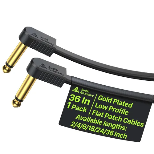 Vista 13 de Cables de conexión de guitarra, cables de pedal de guitarra planos chapados en oro, reforzados con Kevlar, cable blindado de doble capa sin ruido