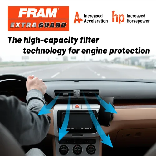 Vista 2 de FRAM Extra Guard CA10348 - Filtro de aire de repuesto para motor, para Jeep Wrangler seleccionados (3.6L y 3.8L), proporciona protección de filtro