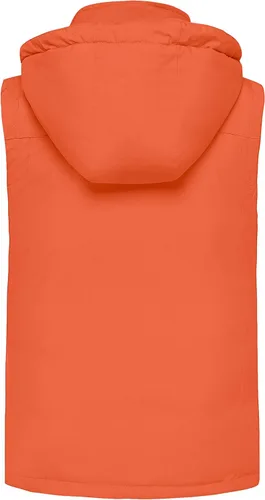 Vista 2 de wantdo Chaleco de invierno cálido para hombre, chaleco acolchado a prueba de viento con capucha