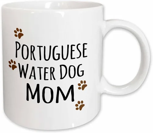 Vista 9 de 3dRose Taza de perro de agua portuguesa mamá, 11 onzas, color negro