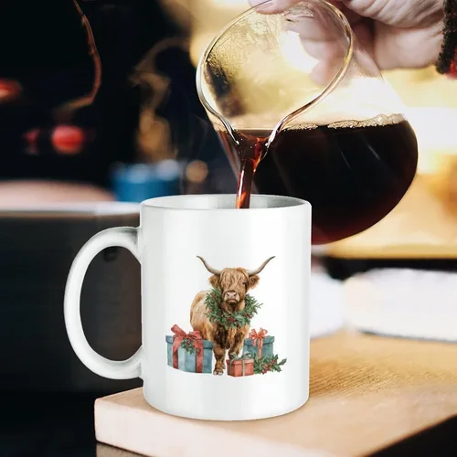 Vista 5 de Coffee Cups Ceramic Highland Cow Mug Mothers Day Gifts For Mom Highland Cow Gifts Personalized Gifts for Birthday Mother's Day Christmas