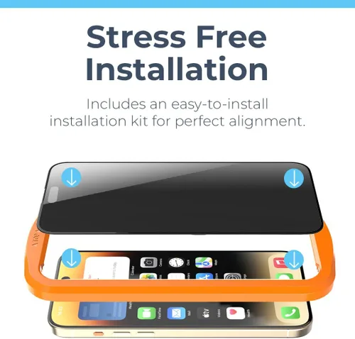 Vista 6 de Protector de pantalla de privacidad compatible con iPhone 15 Pro Max, vidrio templado, protección antiespía