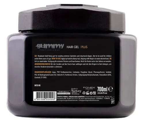 Vista 2 de Gummy Gel para el cabello Maximum Hold Extreme Look Plus 23.5 onzas (paquete de 6)