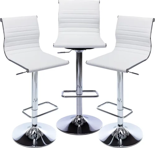 Vista 25 de chairus Juego de 2 taburetes de bar giratorios modernos, taburetes de bar ajustables con altura de mostrador, taburetes de piel sintética sin brazos