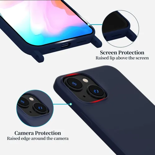 Vista 34 de Funda compatible con iPhone 8 Plus, iPhone 7 Plus/6 Plus/6S Plus con cordón, funda cruzada para iPhone con correa ajustable de silicona para iPhone