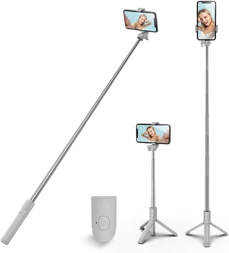 Vista 10 de Trípode para selfie, 3 en 1, extensible y portátil, para iPhone, con control remoto inalámbrico, compatible con iPhone 16, 15, 14, 13, 12, 11 Pro