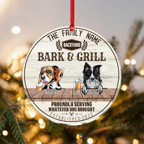 Vista 10 de SILYHEART Christmas Acrylic Ornaments Beagle Dog & Shikoku Dog Christmas Souvenirs Custom Family Dog Name Vintage Dog Home Christmas Memorial Gifts