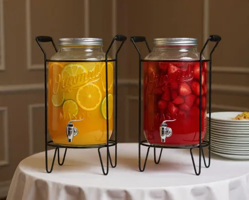Vista 8 de Paquete de 2 dispensadores de bebidas de 2 galones para fiestas, dispensadores de bebidas para fiestas, dispensadores de bebidas originales Mason