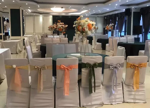 Vista 8 de 6 bandas elásticas para silla, lazos dobles, bandas de elastano para decoración de bodas, fiestas, cumpleaños, banquetes, suministros de Navidad