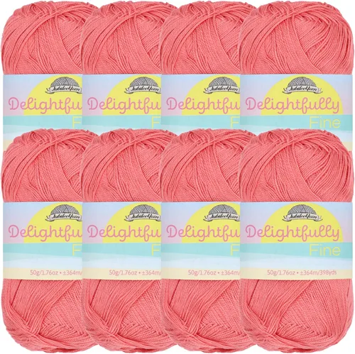 Vista 29 de JubileeYarn - Ovillo de hilo deliciosamente fino, 1.76 oz/madeja de rayón de bambú, color rosa polvo, 4 madejas