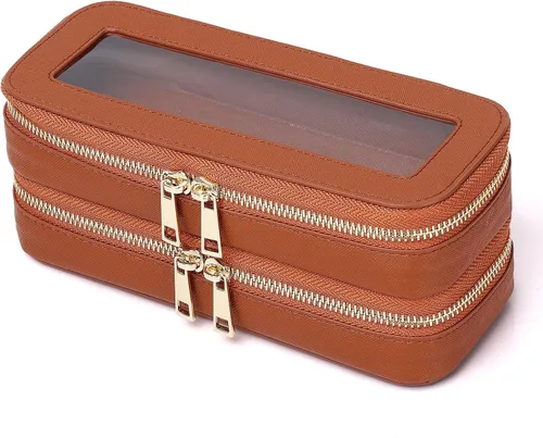 Vista 73 de Pinkmik Pequeña bolsa de maquillaje transparente, mini estuche para cosméticos, bolsa de aseo impermeable con cremallera, organizador de bolsos