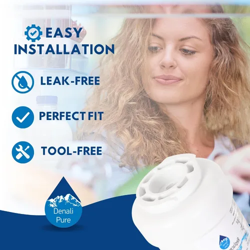 Vista 6 de Paquete de 2 filtros de agua de repuesto para refrigerador General Electric PSHS9PGZBCSS - Compatible con cartucho de filtro de agua de refrigerador