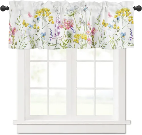 Vista 21 de Cortinas de cocina con muñeco de nieve azul para ventana de baño de cocina