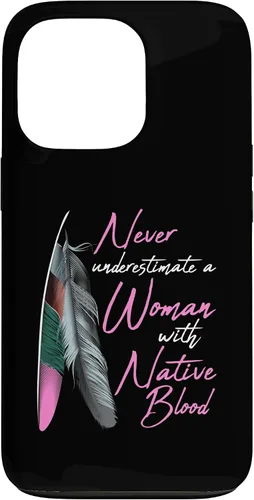 Vista 10 de Funda para iPhone 17 con texto en inglés "Native American Indian A Woman with Native Blood