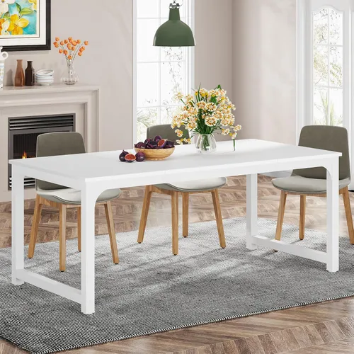 Vista 14 de Tribesigns Mesa de comedor de 63 x 31.5 pulgadas, mesa de cocina industrial para 4-6 personas, mesa de comedor rectangular para comedor, cocina
