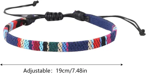 Vista 6 de Pulsera de playa de eslabones para hombres y mujeres, pulseras para hombres, pulseras bohemias hechas a mano, pulseras envolventes de joyería
