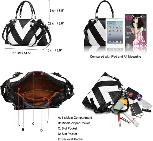 Vista 6 de Bolso de mano para mujer, bolso cruzado con asa superior, bolso tipo cartera