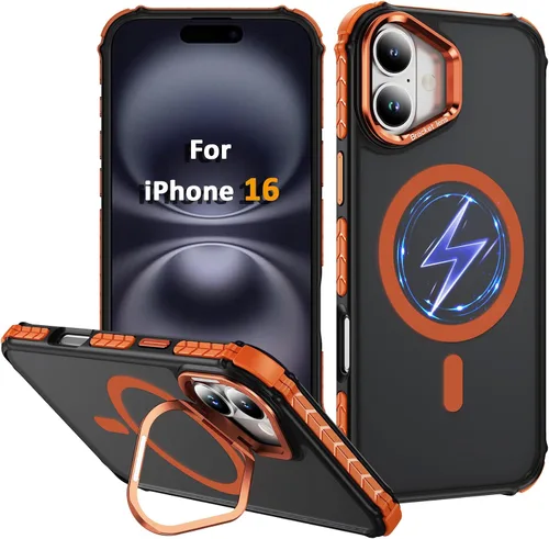 Vista 13 de Funda KETGII para iPhone 13, para iPhone 14, compatible con MagSafe, carga inalámbrica, resistente, a prueba de golpes, pata ajustable, delgada