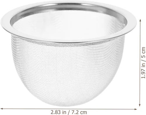 Vista 7 de Operitacx Infusor de filtro de té de acero inoxidable resistente para té de hojas sueltas, inserto de malla para teteras de 2.83 pulgadas