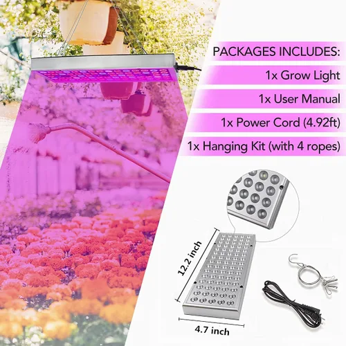 Vista 7 de Luces LED de crecimiento, lámpara de cultivo de espectro completo con luces LED IR y UV para plantas de interior, micro verdes, clones, suculentas