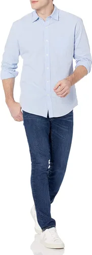 Vista 5 de Tienda Essentials - Camisa de popelina para hombre, de corte regular, manga larga e informal