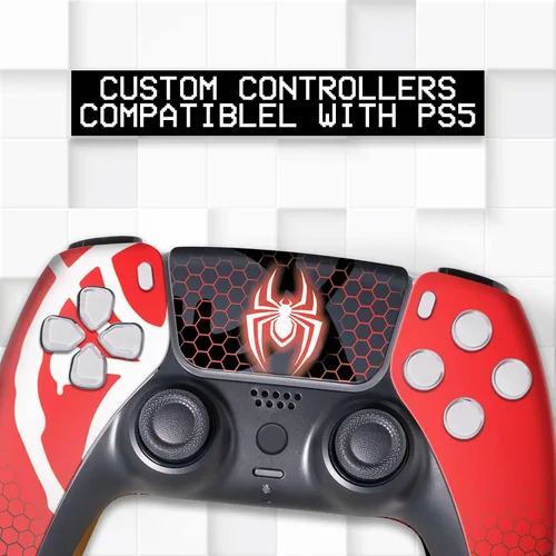 Vista 2 de Spiider-Man Morales Custom PS-5 Controller Wireless compatible with Play-Station 5 Console by BCB Controllers Proudly Customized in USA with