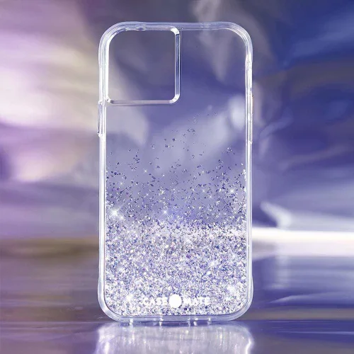 Vista 2 de Case-Mate - Funda Twinkle de color degradado para iPhone 13 Mini con elementos decorativos reflectantes, protección contra caídas desde 10 pies, 5.4