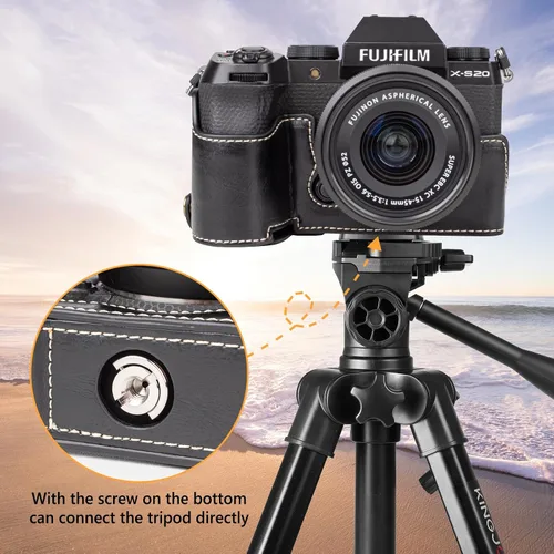 Vista 5 de MUZIRI KINOKOO Funda para cámara Fujifilm Fuji XS20/X-S20, estilo retro de piel sintética Fuji XS20 Funda protectora con agarre de mano y diseño
