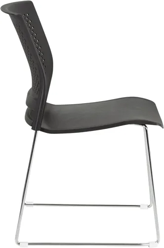 Vista 10 de Norwood Silla apilable de oficina con base de trineo cromado, con respaldo perforado (paquete de 5)