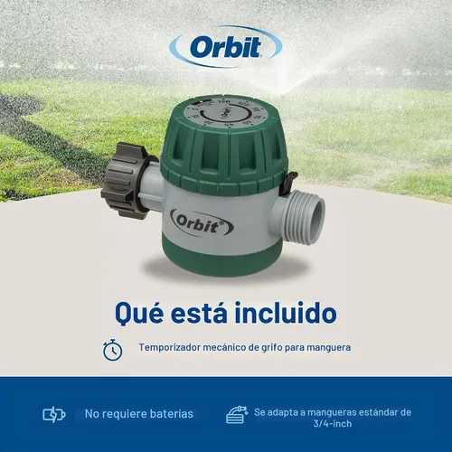 Vista 10 de Orbit 62034 Temporizador de agua mecánico para riego de césped y jardín