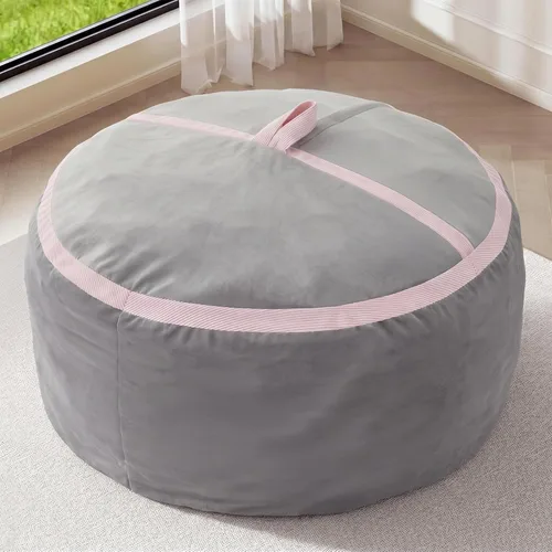 Vista 3 de HABUTWAY Puf gigante de 2 pies para adultos, con relleno de espuma viscoelástica, puf grande con funda de terciopelo holandés extraíble para sala