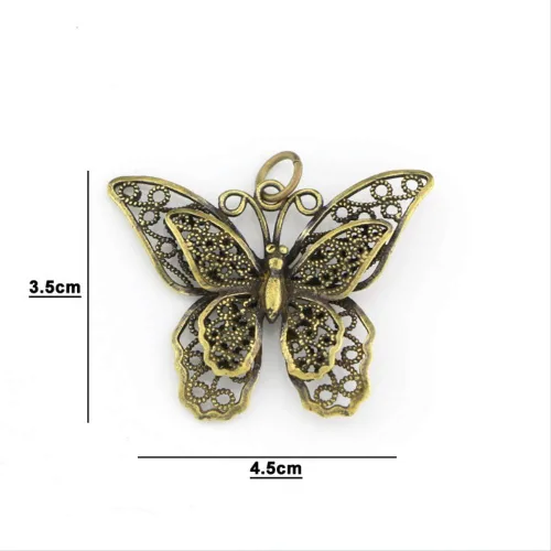 Vista 5 de Adorno de decoración para el hogar, mini lindo retro, estatua de mariposa de latón, llavero, colgante, escultura, hogar, oficina, escritorio