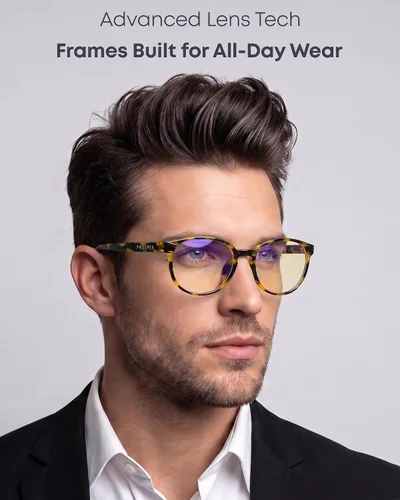 Vista 3 de Gafas de bloqueo de luz azul para hombres y mujeres, lectores de computadora