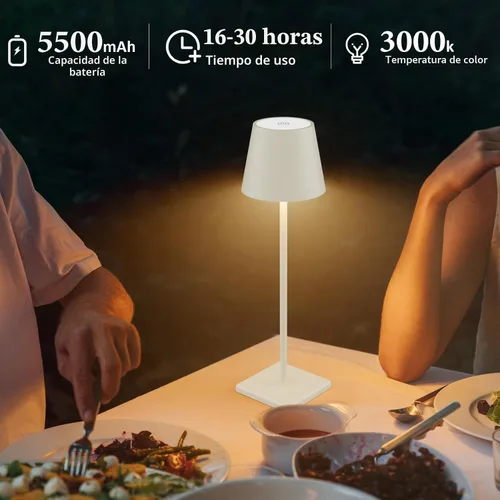 Vista 2 de Lámpara de mesa inalámbrica blanca rota, lámpara de escritorio