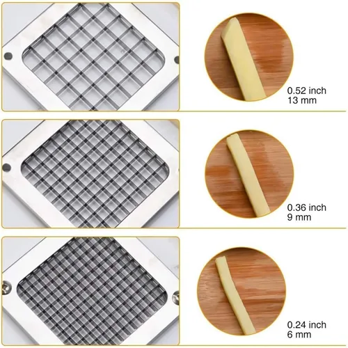 Vista 3 de 52x20x25cm Manual Veg Cutter and Dicer French Fry Cutter Fruit and Vegetable Slicer Cucumber and Food Chopper French Fry Cutting Machine