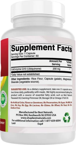 Vista 6 de Best Naturals COQ10 200 mg, 60 Cápsulas