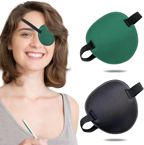 Vista 10 de 2 parches oculares, parches oculares médicos para adultos, parche ocular ajustable 3D, parches oculares suaves para ambliopía u ojo vago, válidos