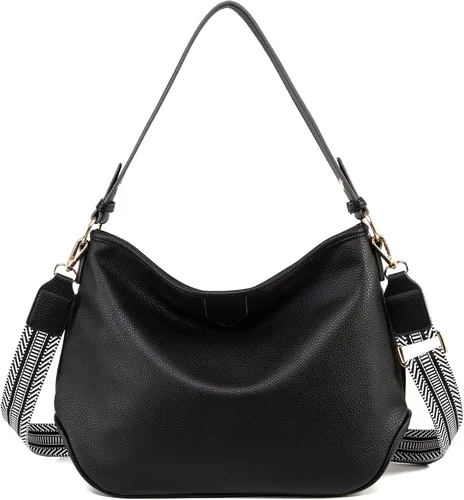 Vista 8 de Medium Women Shoulder Bag Casual Hobo Purses Daily Handbag for Everyday Use *Negro sólido