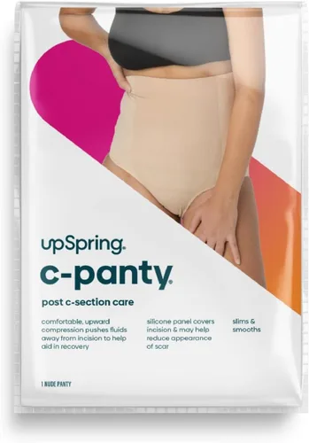 Vista 16 de UpSpring Ropa interior posparto de cintura alta con control de abdomen para mujer, color nude/negro, talla S-XX grande