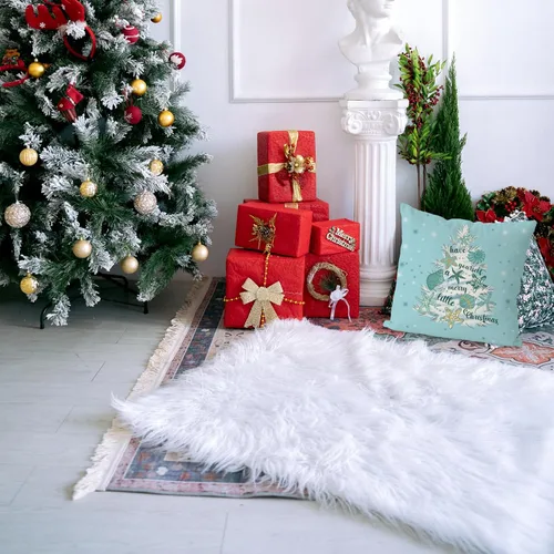 Vista 6 de GAGEC Fundas de almohada de Navidad de 18x18 pulgadas con diseño de estrella de mar, fundas de almohada decorativas de estilo granja, fundas de 18.0