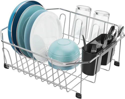 Vista 16 de GSlife Escurridor de platos pequeño en el fregadero, escurridor de platos compacto para fregadero de cocina y apartamento, resistente a