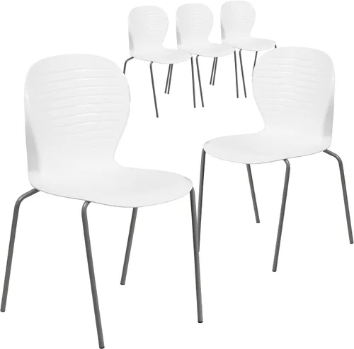 Vista 8 de Flash Furniture HERCULES Series 551 lb Capacidad Silla apilable negra