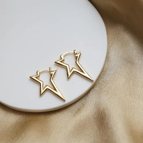 Vista 54 de Gempires - Aretes ligeros y gruesos, delicados y minimalistas, hipoalergénicos, chapados en oro, sin deslustre, diseño clásico, para uso diario