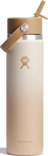 Vista 24 de Hydro Flask de boca ancha con tapa Flex de pajita de 24 onzas Agave