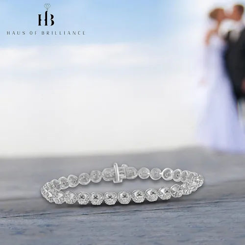 Vista 5 de Pulsera de plata de ley 925 de 1,0 quilates con placa milagrosa de 7.0in (I-J, claridad I3)